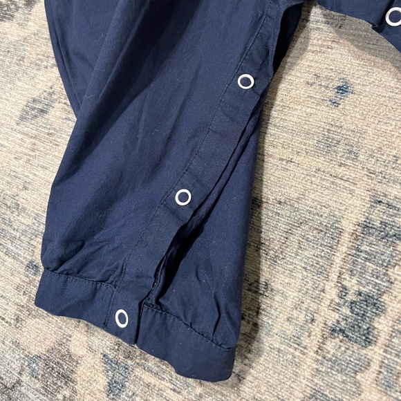 Lil Cactus navy blue pumpkin collared longall romper, size 18-24m - Picture 3 of 4